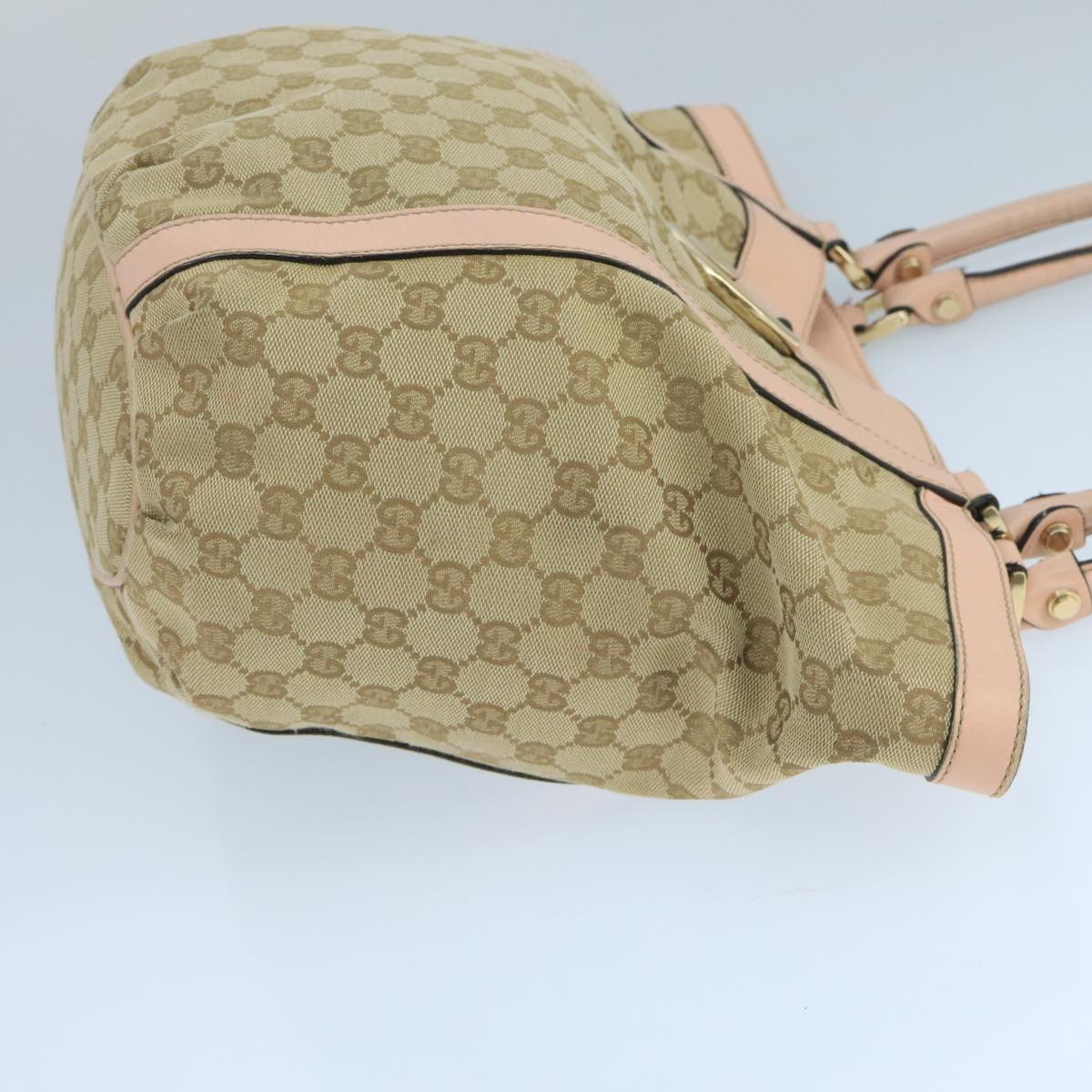 GUCCI GG Canvas Tote Bag Beige 211932 Auth PP095