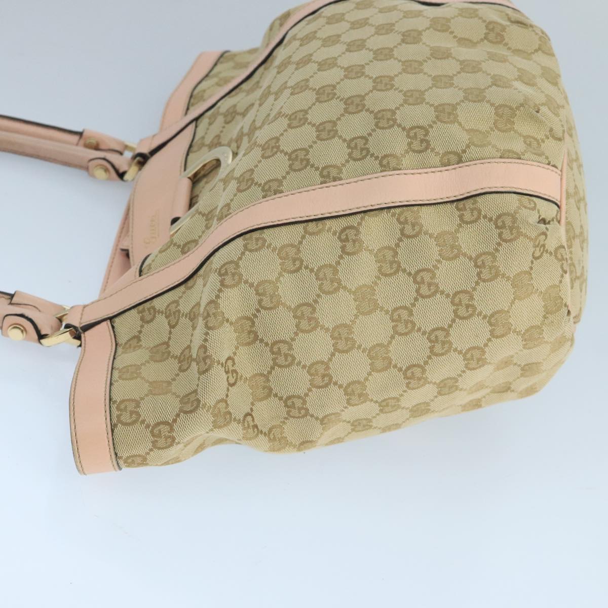 GUCCI GG Canvas Tote Bag Beige 211932 Auth PP095