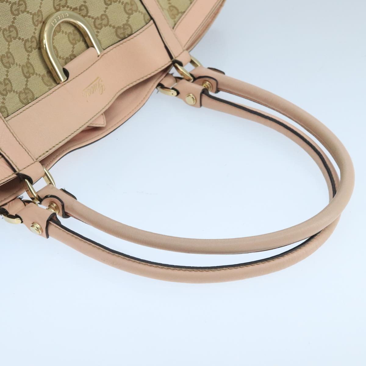 GUCCI GG Canvas Tote Bag Beige 211932 Auth PP095