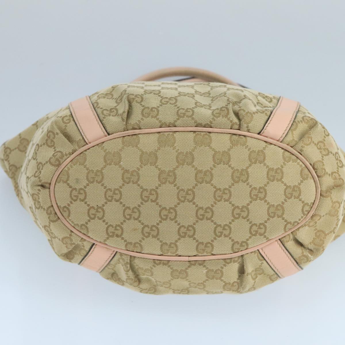 GUCCI GG Canvas Tote Bag Beige 211932 Auth PP095