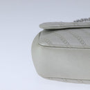 CHANEL Chain Shoulder Bag Leather Gray CC Auth PP141-14