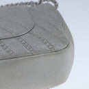 CHANEL Chain Shoulder Bag Leather Gray CC Auth PP141-9