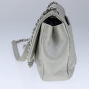 CHANEL Chain Shoulder Bag Leather Gray CC Auth PP141-4