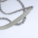 CHANEL Chain Shoulder Bag Leather Gray CC Auth PP141-7