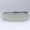 CHANEL Chain Shoulder Bag Leather Gray CC Auth PP141-5