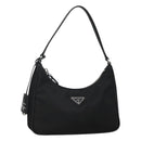 PRADA Shoulder Bag Nylon Black Silver Auth PP309-1