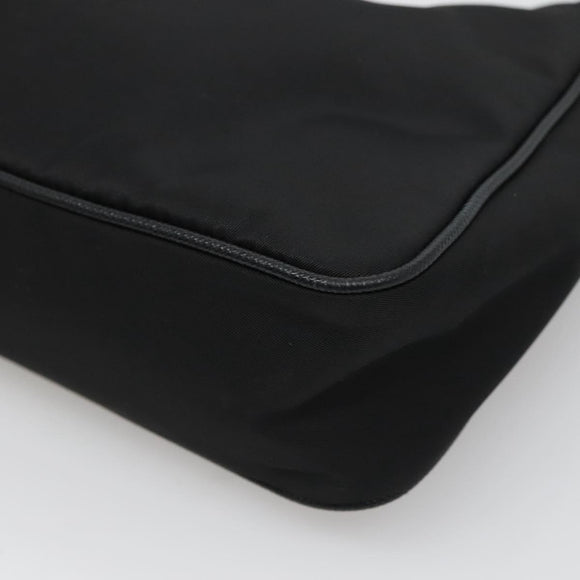 PRADA Shoulder Bag Nylon Black Silver Auth PP309