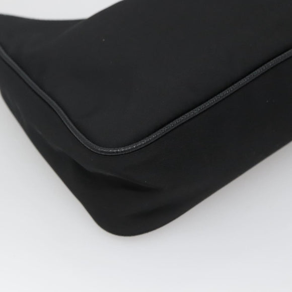 PRADA Shoulder Bag Nylon Black Silver Auth PP309