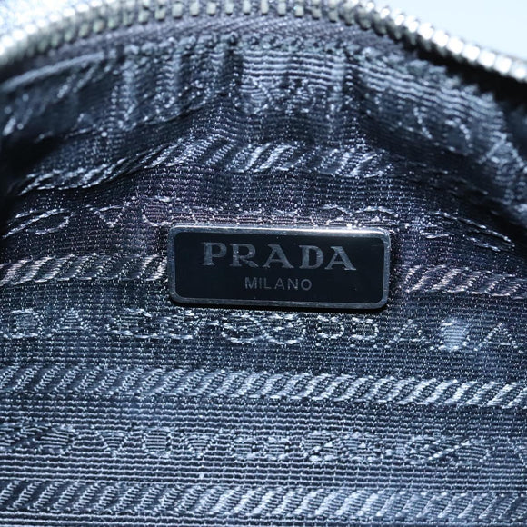 PRADA Shoulder Bag Nylon Black Silver Auth PP309