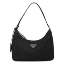 PRADA Shoulder Bag Nylon Black Silver Auth PP309-2