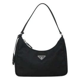 PRADA Shoulder Bag Nylon Black Silver Auth PP309 - 0