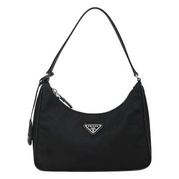 PRADA Shoulder Bag Nylon Black Silver Auth PP309 - 0