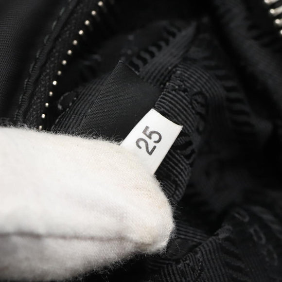 PRADA Shoulder Bag Nylon Black Silver Auth PP309