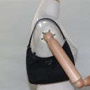 PRADA Shoulder Bag Nylon Black Silver Auth PP309-22
