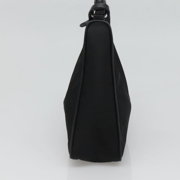 PRADA Shoulder Bag Nylon Black Silver Auth PP309