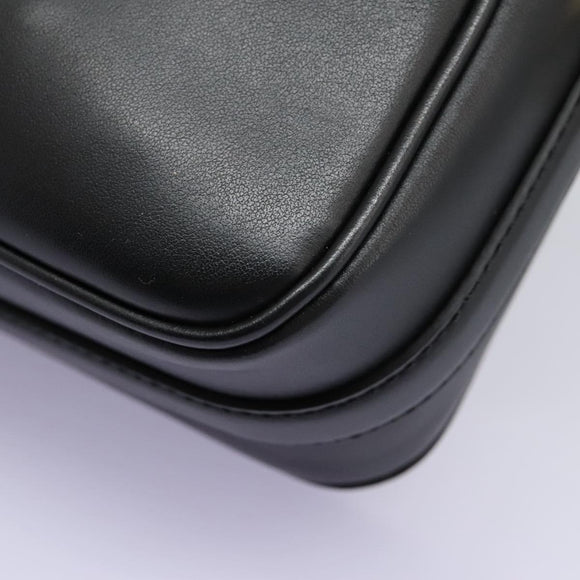 FENDI Shoulder Bag Leather Black Gold Auth PP343