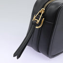 FENDI Shoulder Bag Leather Black Gold Auth PP343-9