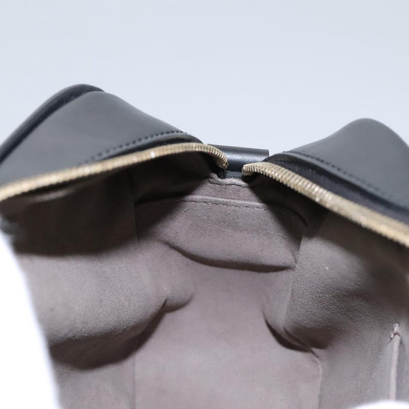 FENDI Shoulder Bag Leather Black Gold Auth PP343