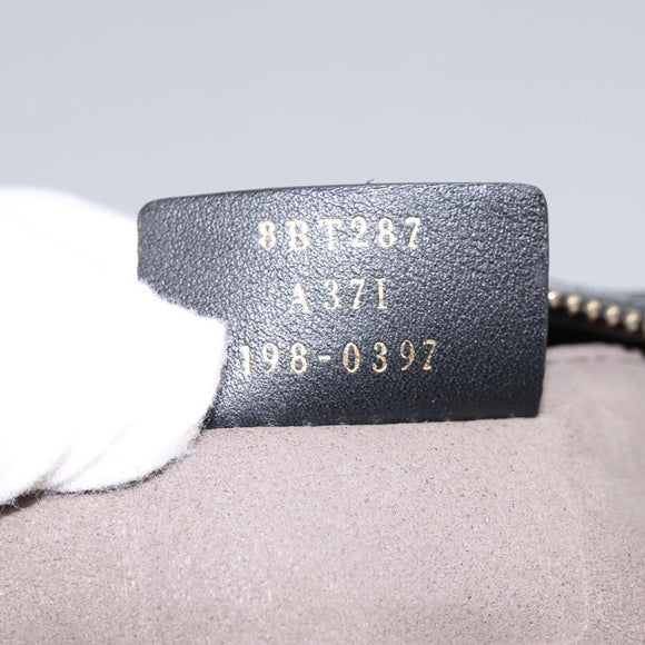 FENDI Shoulder Bag Leather Black Gold Auth PP343