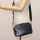 FENDI Shoulder Bag Leather Black Gold Auth PP343-24