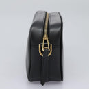 FENDI Shoulder Bag Leather Black Gold Auth PP343-3