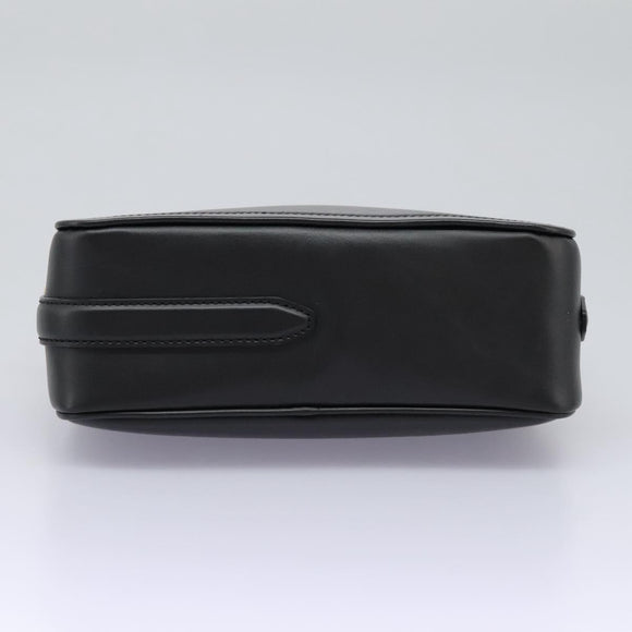 FENDI Shoulder Bag Leather Black Gold Auth PP343