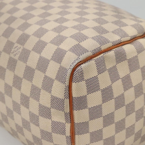 LOUIS VUITTON Damier Azur Speedy 35 Hand Bag N41535 LV Auth PP499