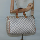 LOUIS VUITTON Damier Azur Speedy 35 Hand Bag N41535 LV Auth PP499-21