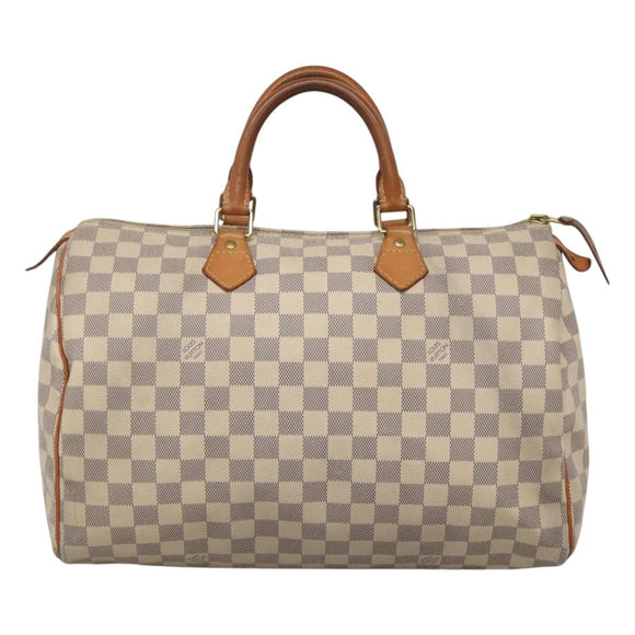 LOUIS VUITTON Damier Azur Speedy 35 Hand Bag N41535 LV Auth PP499