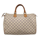 LOUIS VUITTON Damier Azur Speedy 35 Hand Bag N41535 LV Auth PP499-2