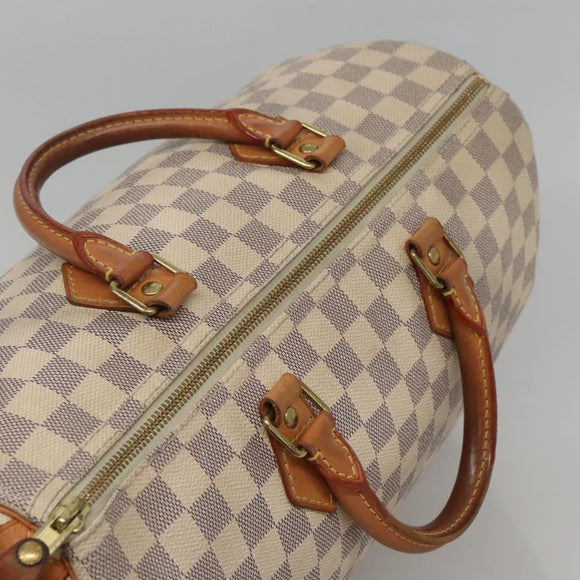LOUIS VUITTON Damier Azur Speedy 35 Hand Bag N41535 LV Auth PP499