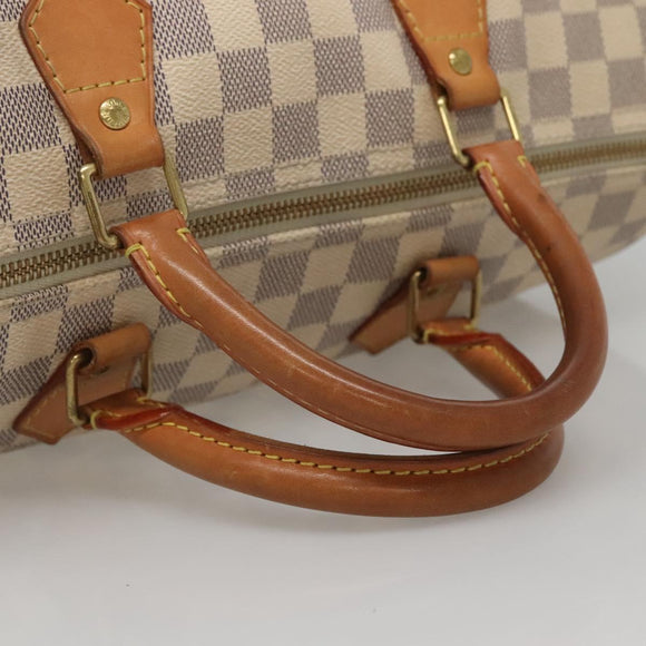 LOUIS VUITTON Damier Azur Speedy 35 Hand Bag N41535 LV Auth PP499