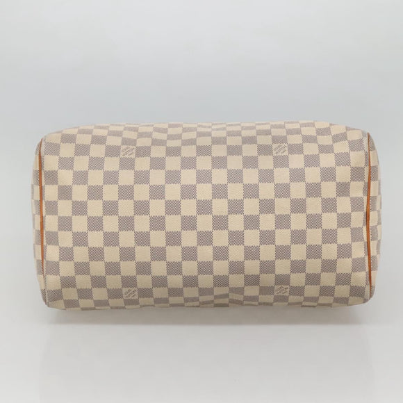 LOUIS VUITTON Damier Azur Speedy 35 Hand Bag N41535 LV Auth PP499
