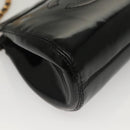 CHANEL COCO Mark Chain Shoulder Bag Patent leather Black Gold CC Auth PP818-9