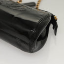 CHANEL COCO Mark Chain Shoulder Bag Patent leather Black Gold CC Auth PP818-14