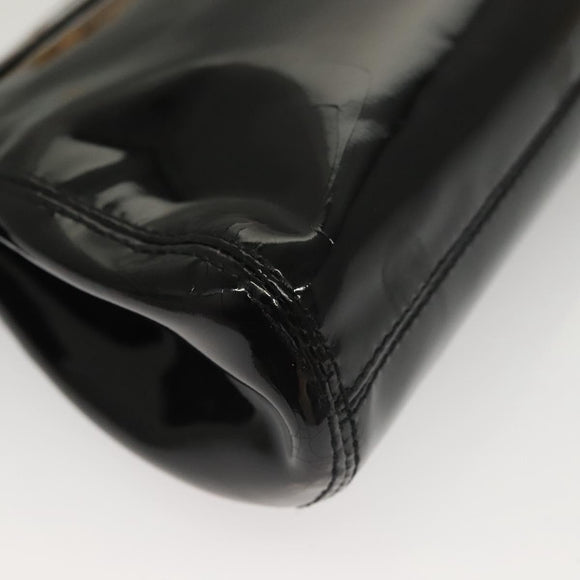 CHANEL COCO Mark Chain Shoulder Bag Patent leather Black Gold CC Auth PP818