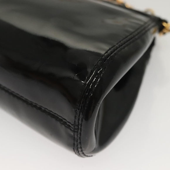 CHANEL COCO Mark Chain Shoulder Bag Patent leather Black Gold CC Auth PP818