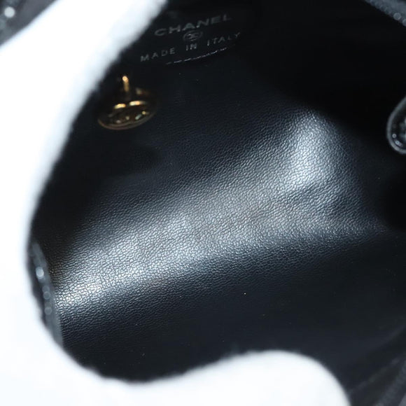 CHANEL COCO Mark Chain Shoulder Bag Patent leather Black Gold CC Auth PP818