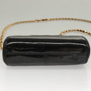 CHANEL COCO Mark Chain Shoulder Bag Patent leather Black Gold CC Auth PP818-5