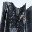 Salvatore Ferragamo Gancini Hand Bag Leather Black Gold Auth PP828-21