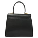 Salvatore Ferragamo Gancini Hand Bag Leather Black Gold Auth PP828-2