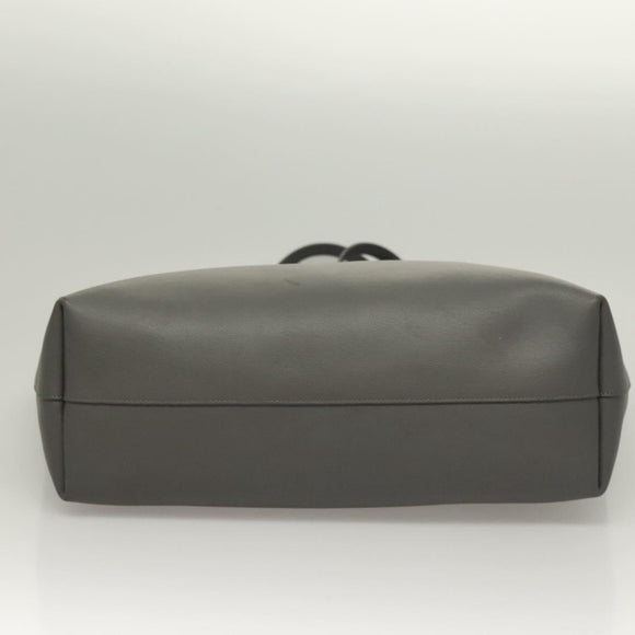 SAINT LAURENT Tote Bag Leather Gray Gold Auth PP866