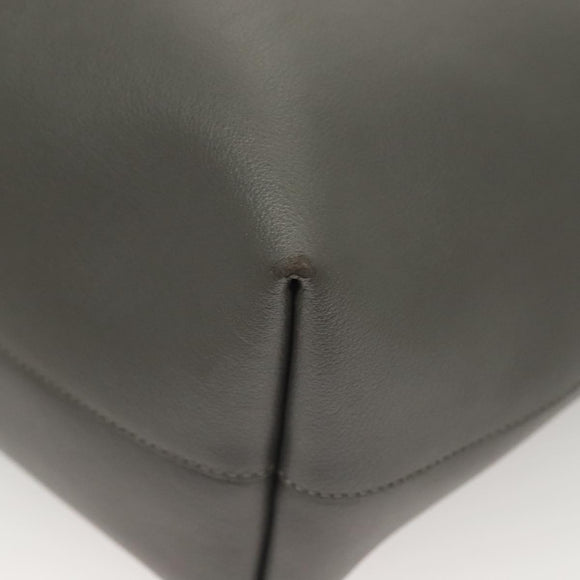 SAINT LAURENT Tote Bag Leather Gray Gold Auth PP866