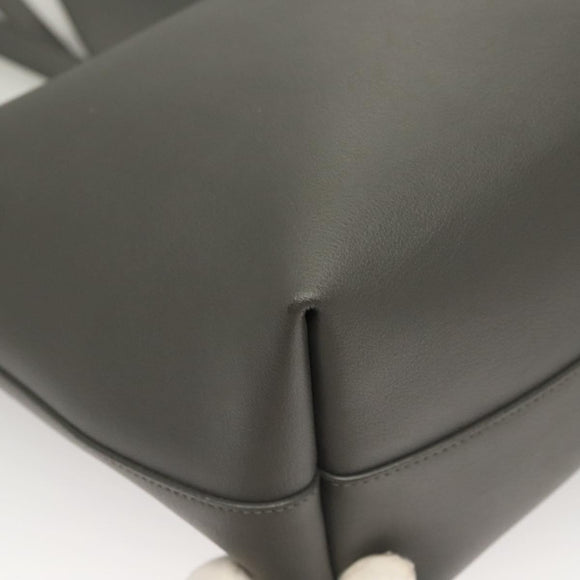 SAINT LAURENT Tote Bag Leather Gray Gold Auth PP866