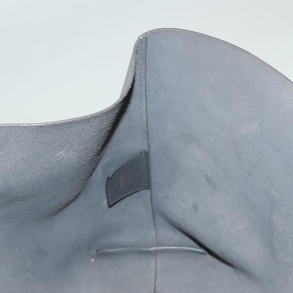 SAINT LAURENT Tote Bag Leather Gray Gold Auth PP866