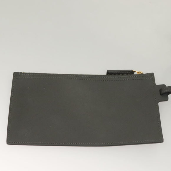 SAINT LAURENT Tote Bag Leather Gray Gold Auth PP866