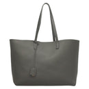 SAINT LAURENT Tote Bag Leather Gray Gold Auth PP866-13