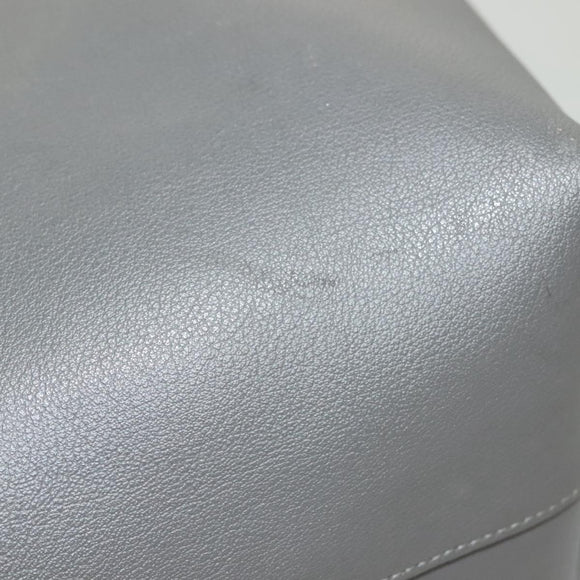 SAINT LAURENT Tote Bag Leather Gray Gold Auth PP866