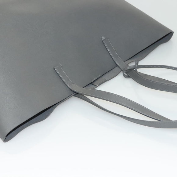 SAINT LAURENT Tote Bag Leather Gray Gold Auth PP866