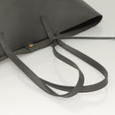 SAINT LAURENT Tote Bag Leather Gray Gold Auth PP866-8